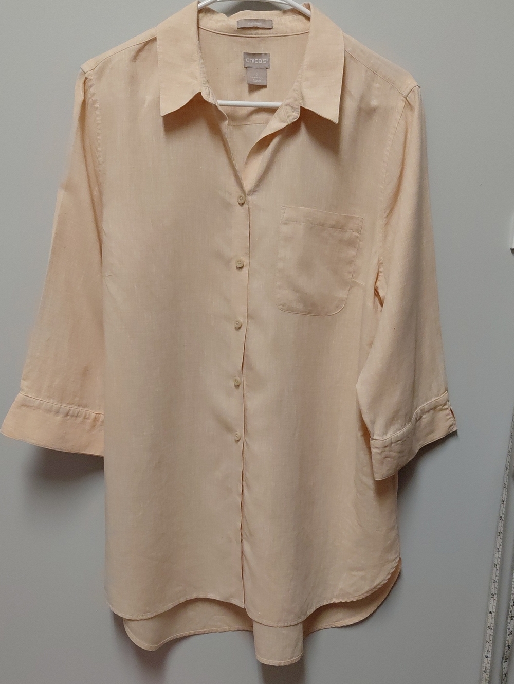 Chico's Women's Peach Button-Up Shirt